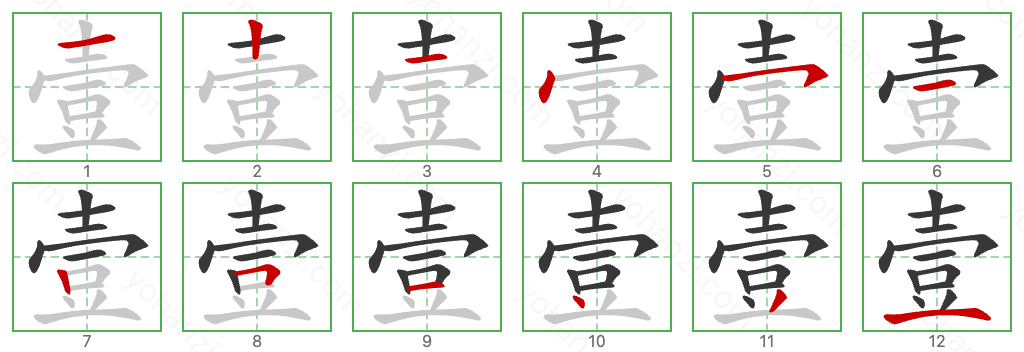 壹 Stroke Order Diagrams
