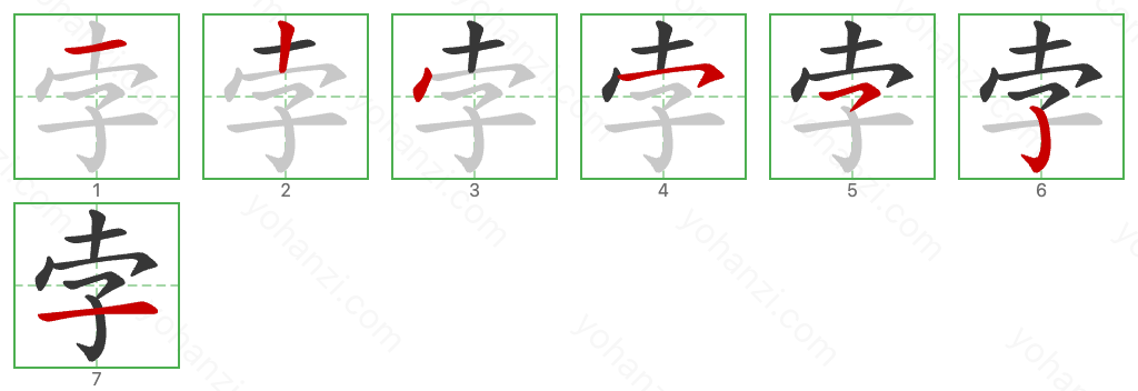 孛 Stroke Order Diagrams