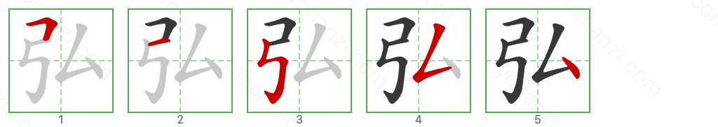 弘 Stroke Order Diagrams