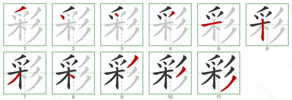 彩 Stroke Order Diagrams