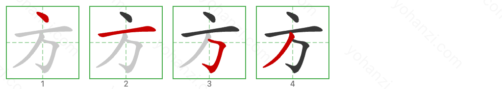 方 Stroke Order Diagrams