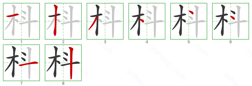 枓 Stroke Order Diagrams