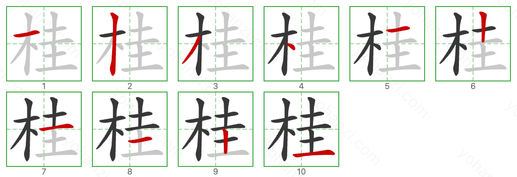 桂 Stroke Order Diagrams