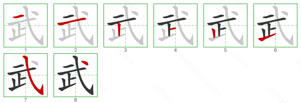 武 Stroke Order Diagrams