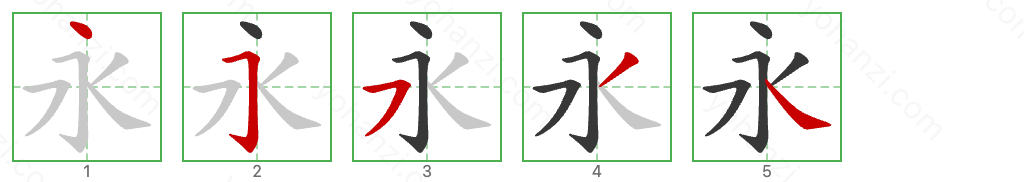 永 Stroke Order Diagrams