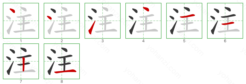 注 Stroke Order Diagrams