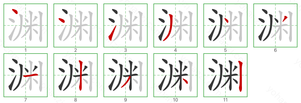 渊 Stroke Order Diagrams