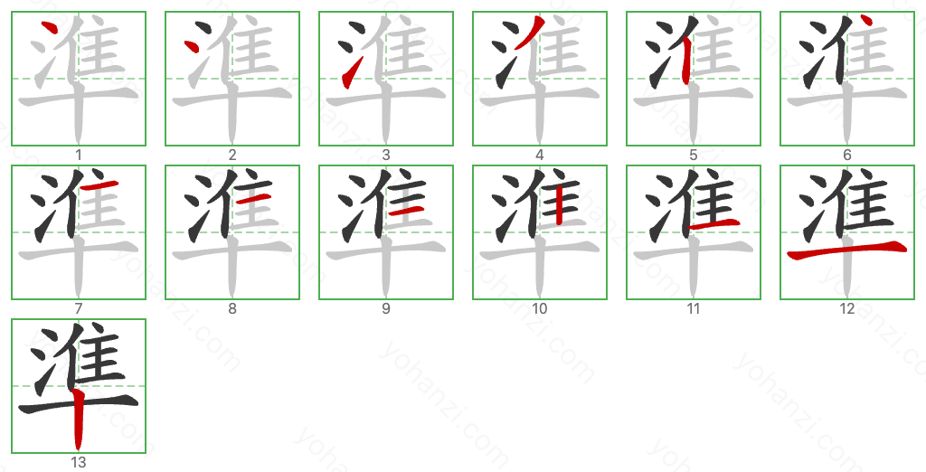 準 Stroke Order Diagrams