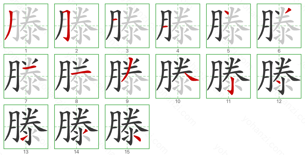 滕 Stroke Order Diagrams
