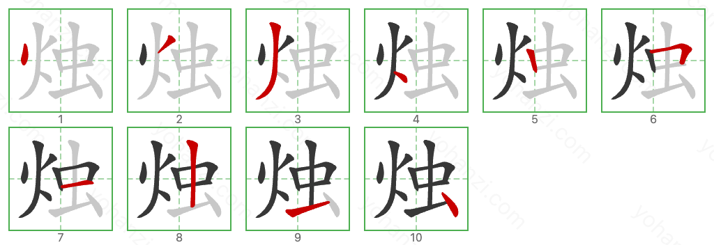 烛 Stroke Order Diagrams