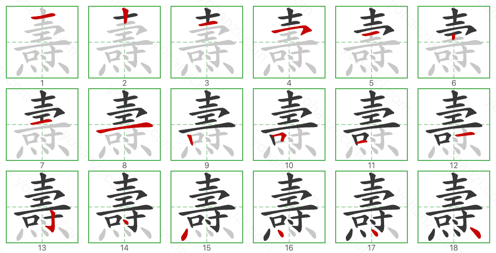 燾 Stroke Order Diagrams