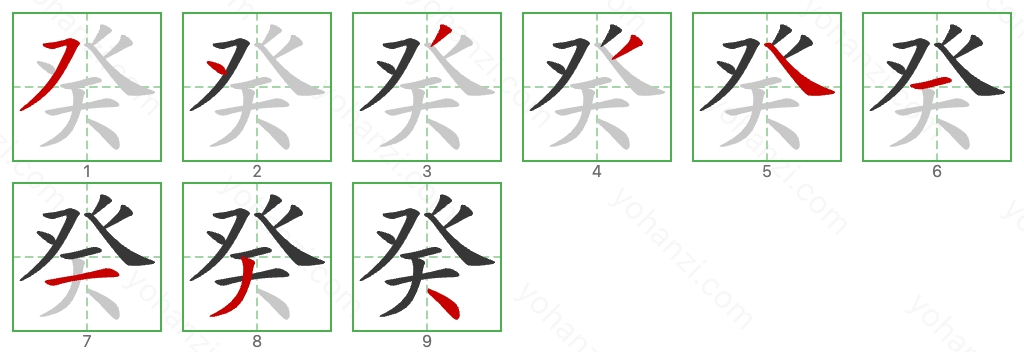 癸 Stroke Order Diagrams