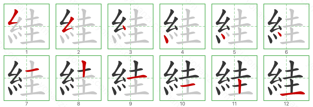 絓 Stroke Order Diagrams