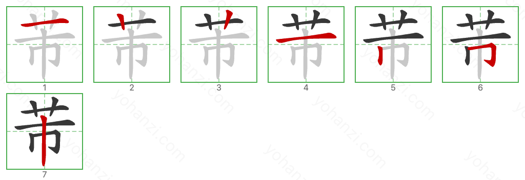 芾 Stroke Order Diagrams