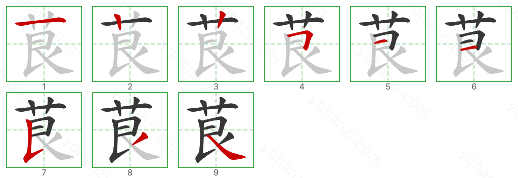 茛 Stroke Order Diagrams