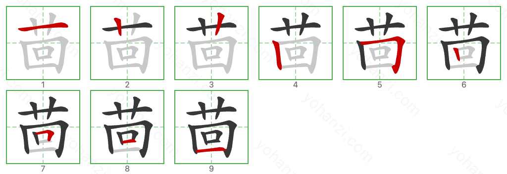 茴 Stroke Order Diagrams