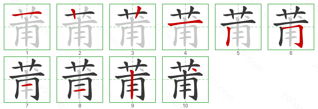 莆 Stroke Order Diagrams
