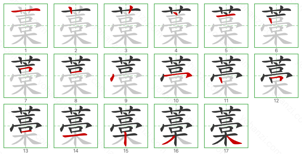 藁 Stroke Order Diagrams