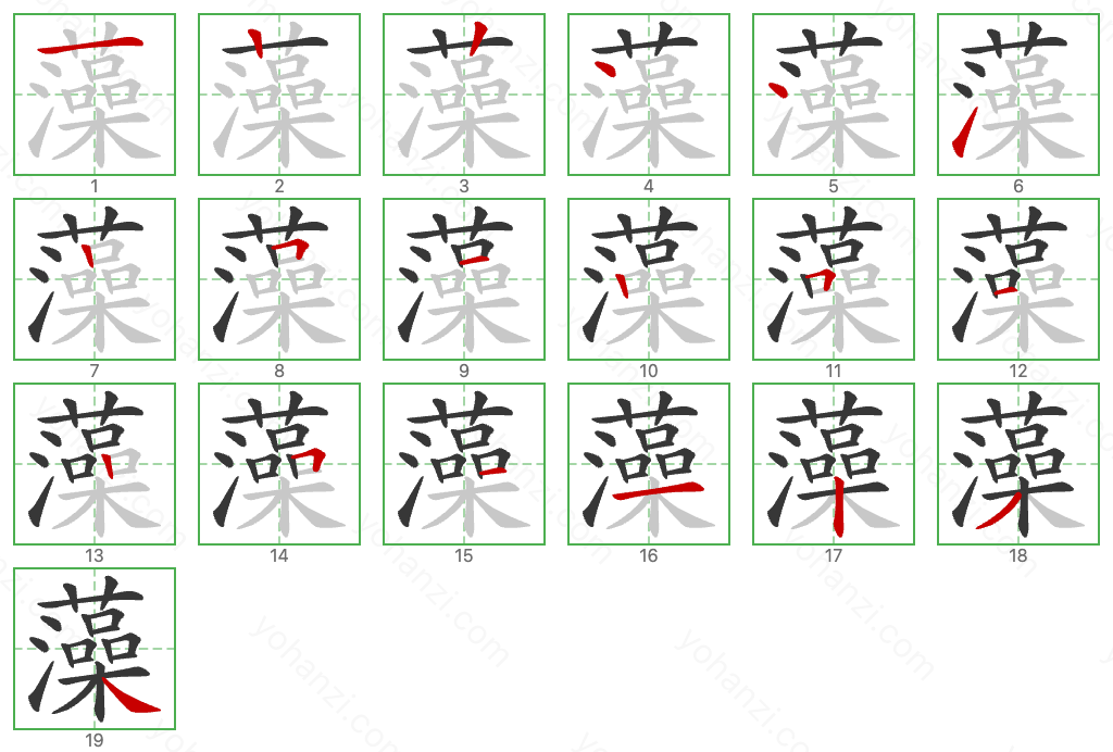 藻 Stroke Order Diagrams
