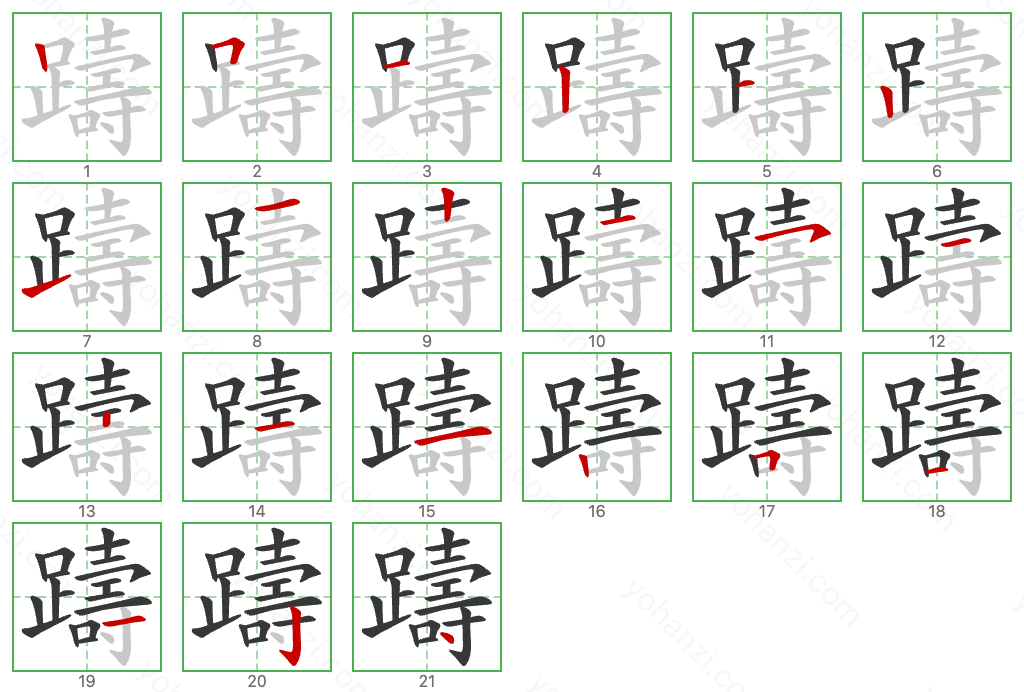 躊 Stroke Order Diagrams