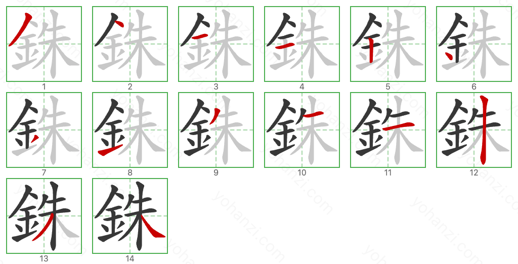 銖 Stroke Order Diagrams