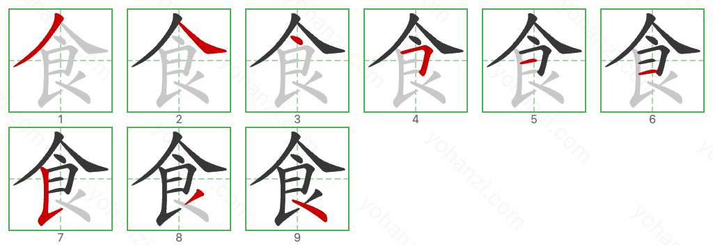 食 Stroke Order Diagrams