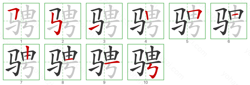 骋 Stroke Order Diagrams