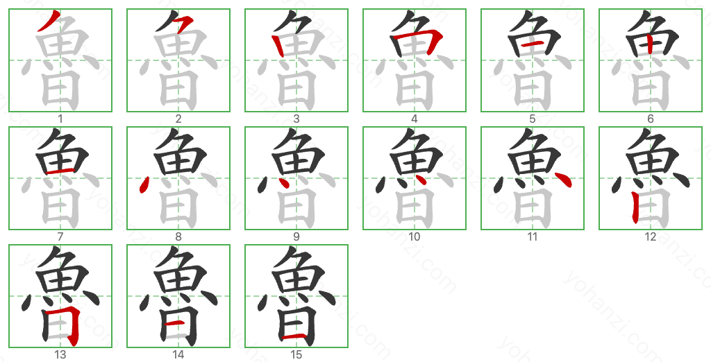魯 Stroke Order Diagrams