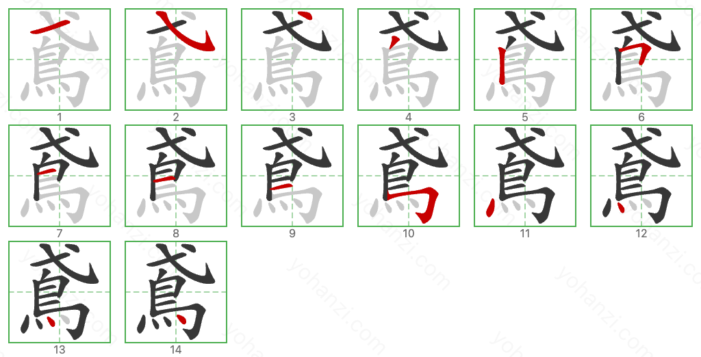 鳶 Stroke Order Diagrams