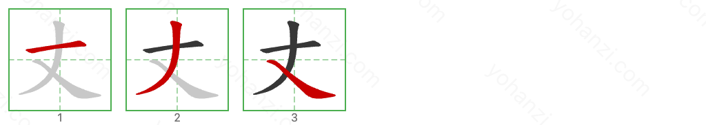 丈 Stroke Order Diagrams