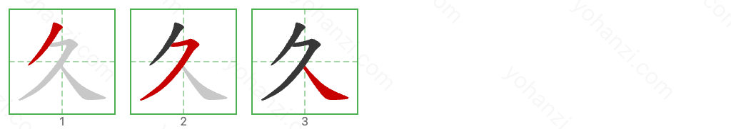 久 Stroke Order Diagrams