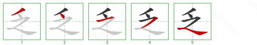 乏 Stroke Order Diagrams