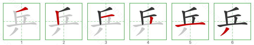 乒 Stroke Order Diagrams