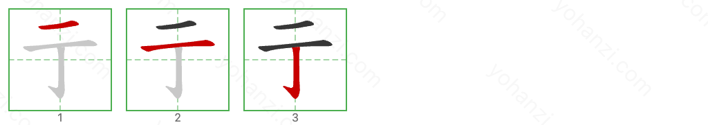 亍 Stroke Order Diagrams