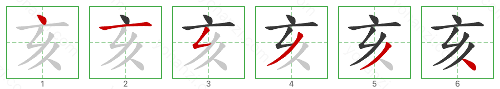 亥 Stroke Order Diagrams