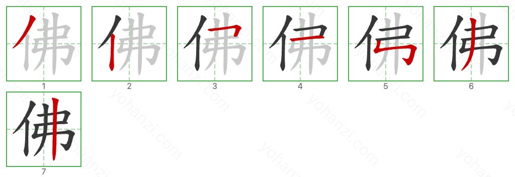 佛 Stroke Order Diagrams