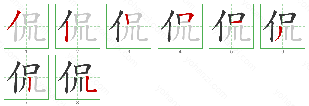 侃 Stroke Order Diagrams