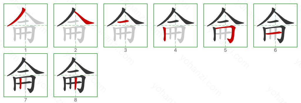 侖 Stroke Order Diagrams