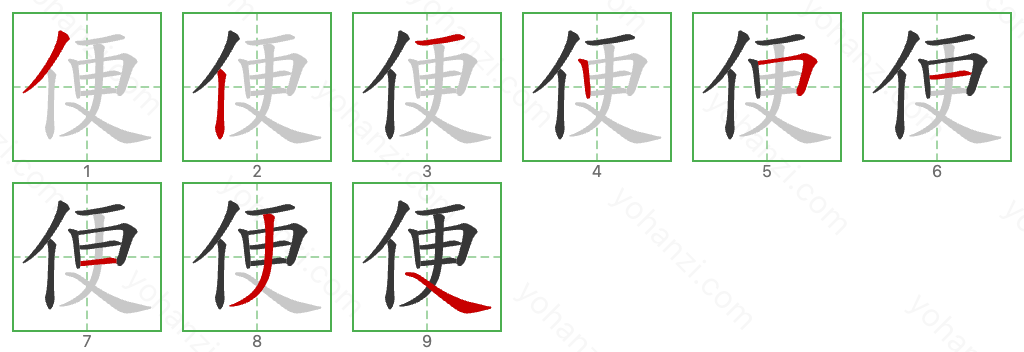 便 Stroke Order Diagrams