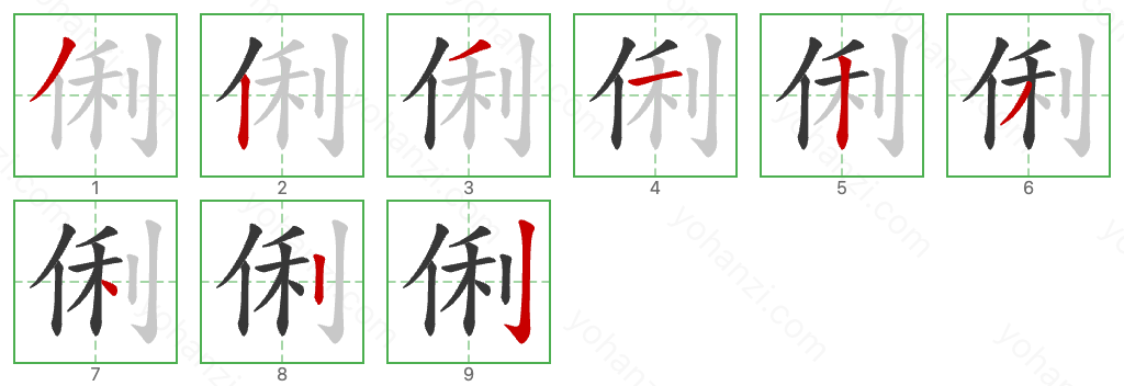 俐 Stroke Order Diagrams