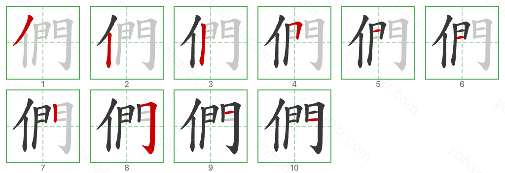 們 Stroke Order Diagrams