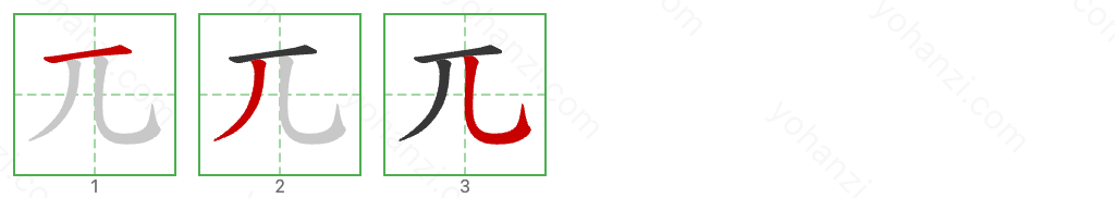 兀 Stroke Order Diagrams