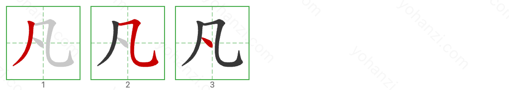 凡 Stroke Order Diagrams