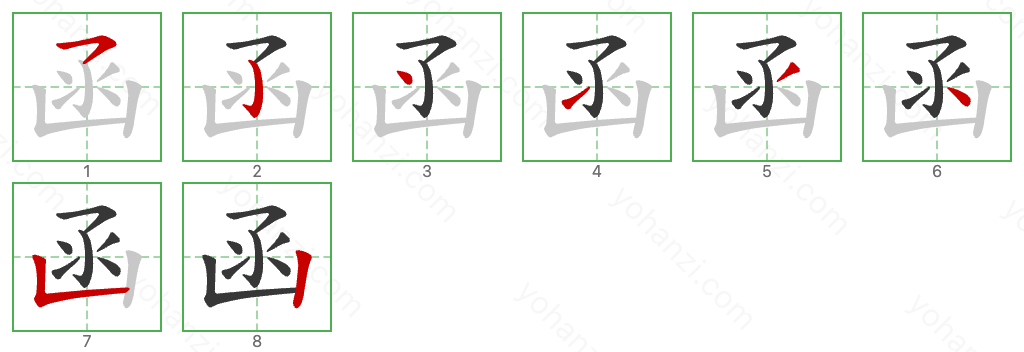 函 Stroke Order Diagrams