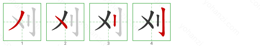 刈 Stroke Order Diagrams