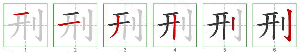 刑 Stroke Order Diagrams