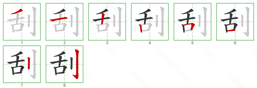 刮 Stroke Order Diagrams