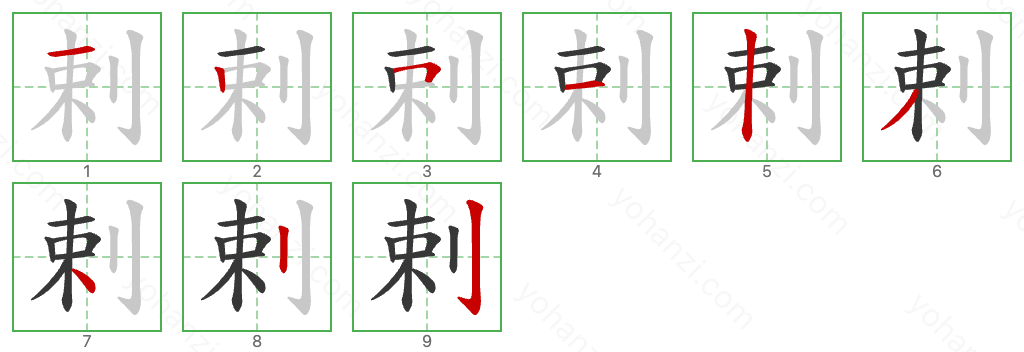 剌 Stroke Order Diagrams