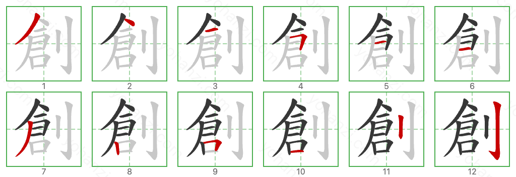 創 Stroke Order Diagrams