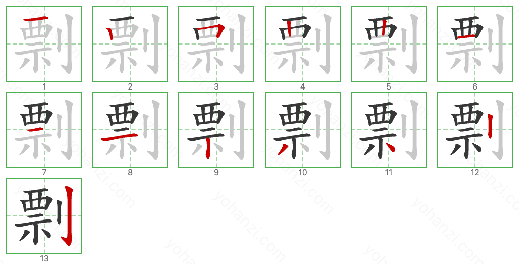 剽 Stroke Order Diagrams